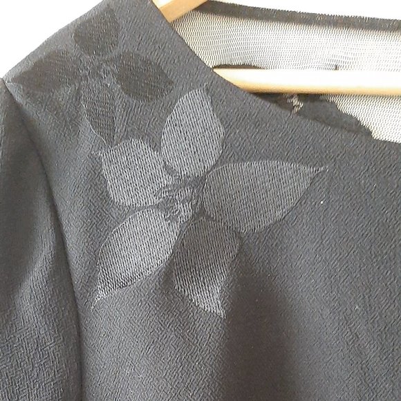TRINA TURK Bell Sleeve Mesh Back Dress - SIZE 12 - Black - Picture 5 of 8